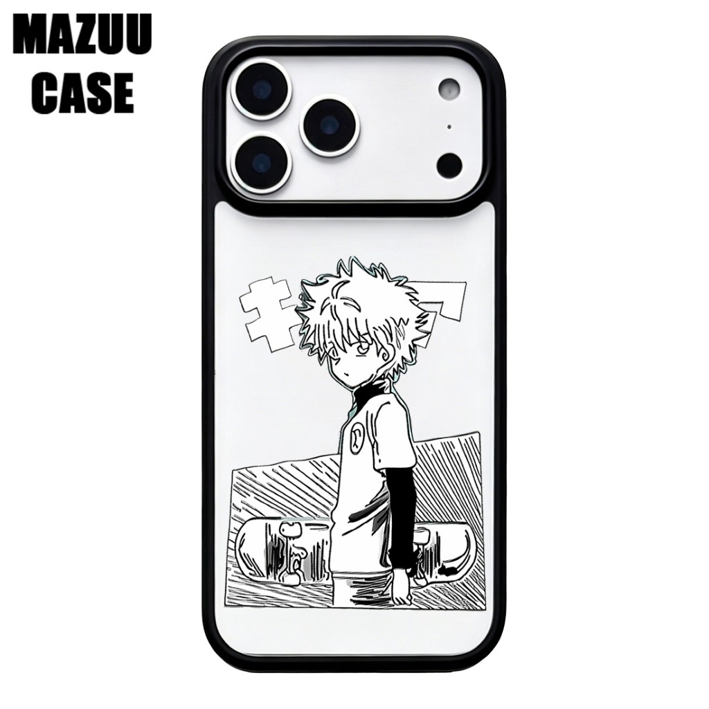 เคสไอโฟน TPU ขอบดำ หลังแข็งใส กันกระแทก ลายตัวละครอนิเมะสไตล์สตรีท สำหรับ iPhone 17 16 15 14 13 12 11 Pro Max Plus