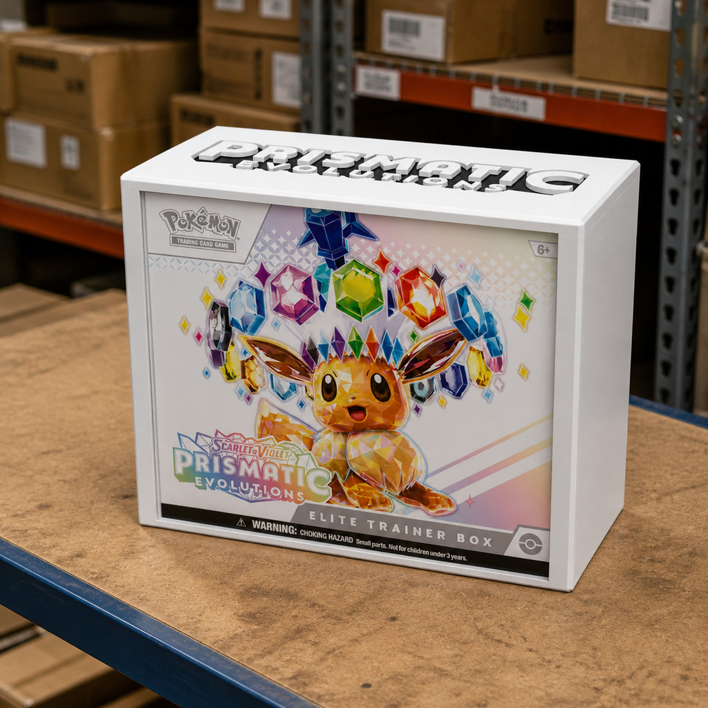 Prismatic Evolutions Custom 3D พิมพ์ Pokemon ETB กันฝุ่นกรณี ETB และ Pokemon Centre Display Casing