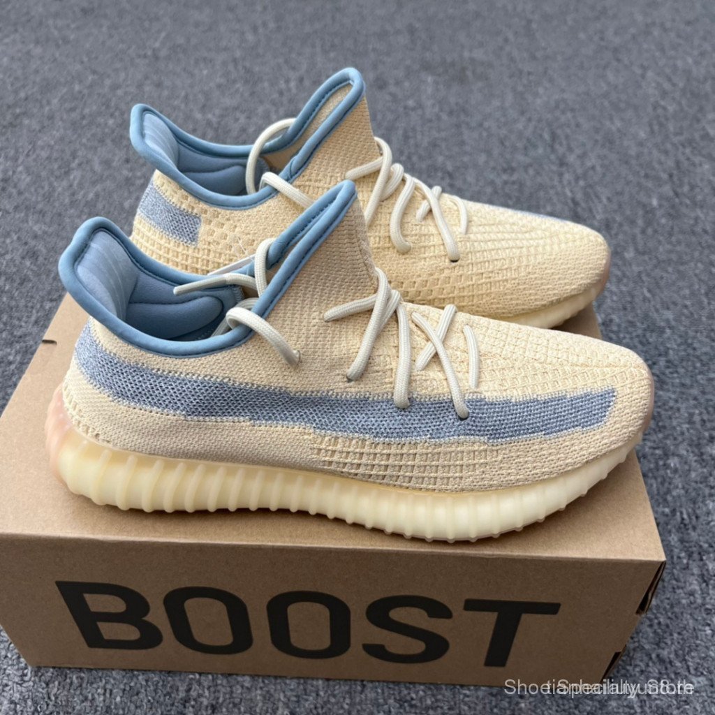 พร้อมกล่องรองเท้าคู่Unisex linen Yeezy Boost 350 v2 รองเท้าวิ่งสําหรับผู้หญิงรองเท้าผ้าใบสําหรับชายค