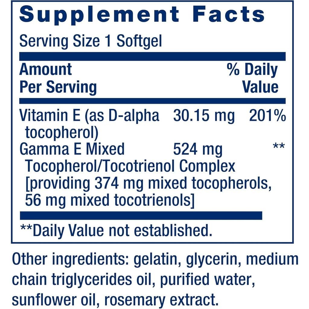 Life Extension Gamma E Mixed Tocopherols & Tocotrieneols รูปที่ 3
