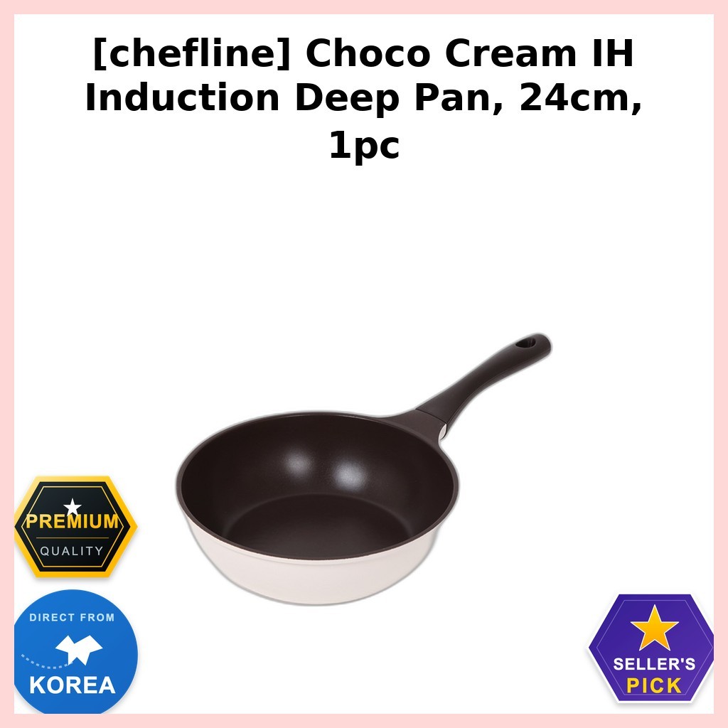 [chefline] Choco Cream IH Induction Deep Pan, 24cm, 1pc / Korean Deep Pan / Induction Compatible by 