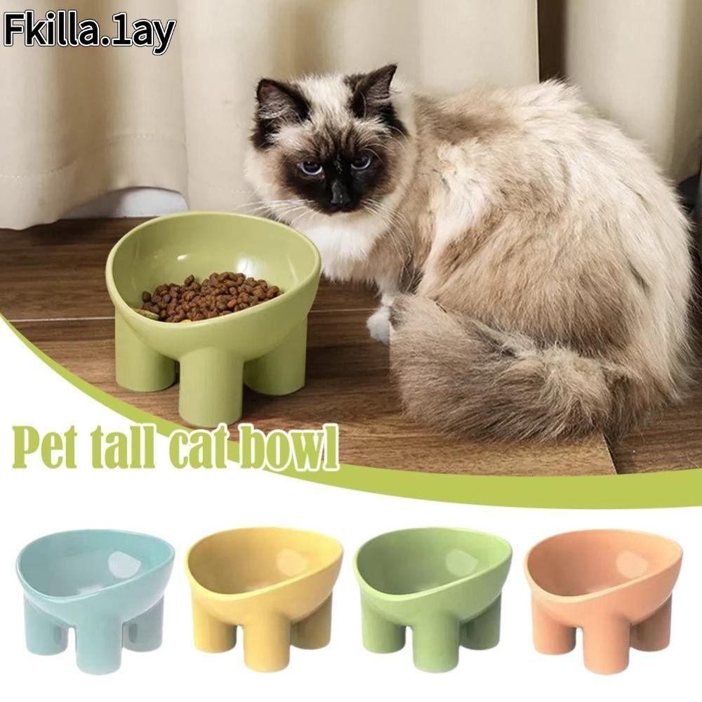 ถ้าคิลลา1 ชามสุนัข, ชามแมวที่มีเสถียรภาพเท้าสูง, อุปกรณ์ป้องกันคอ 4 สีกันลื่นชามอาหารสัตว์เลี้ยงอุปกรณ์ให้อาหารสัต