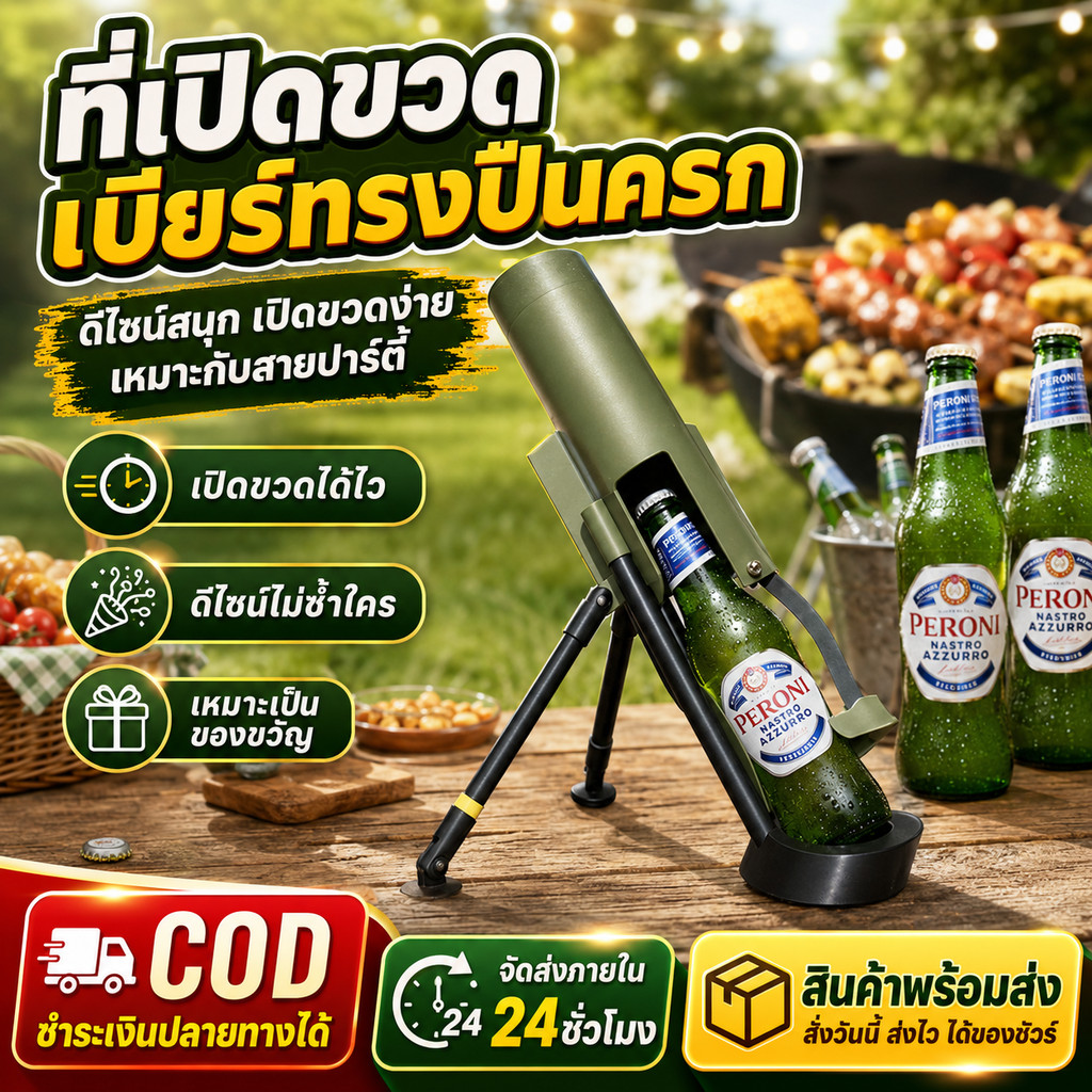 【COD】🔥ที่เปิดขวดเบียร์รูปทรงครก ที่เปิดขวดไวน์สุดสร้างสรรค์และไม่เหมือนใคร อุปกรณ์บาร์