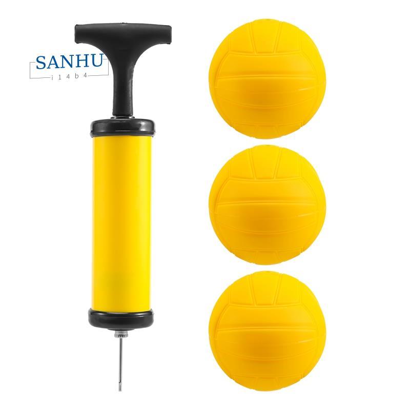 Roundnet Game Ball Replacement Competitive Balls Mini Volleyball 3-Pack with Pump