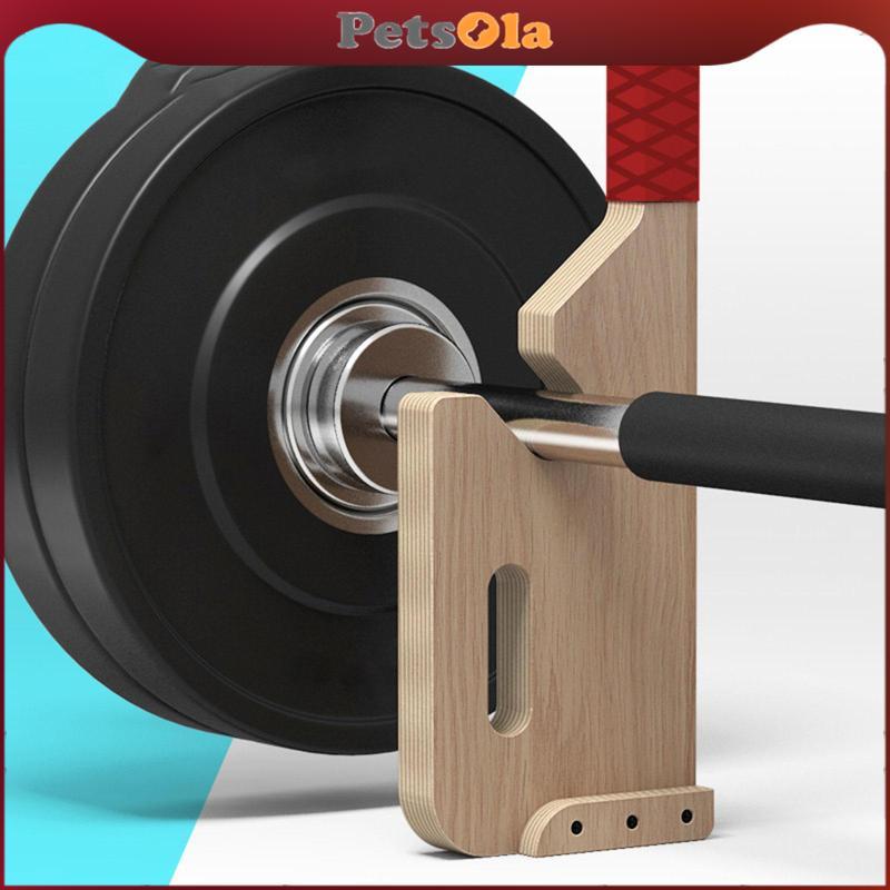 [PETSOLA] Barbell Deadlift Jack Wooden Grip Weight Training Tool for Home Workout Weight Plate Repla