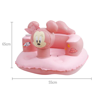 Disney เก้าอี้ฝึกนั่งเป่าลมแท้ ป้องกันพลิกคว่ำ พกพาสะดวก ใช้อาบน้ำ กินข้าว เล่นได้ 3เดือนขึ้นไป