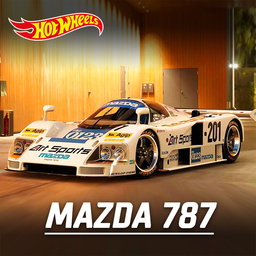 [โมเดลรถขายดี] Hotwheels Hotwheels โมเดลรถโลหะผสม Mazda Mazda787B โมเดลรถของเล่นจําลอง 25M