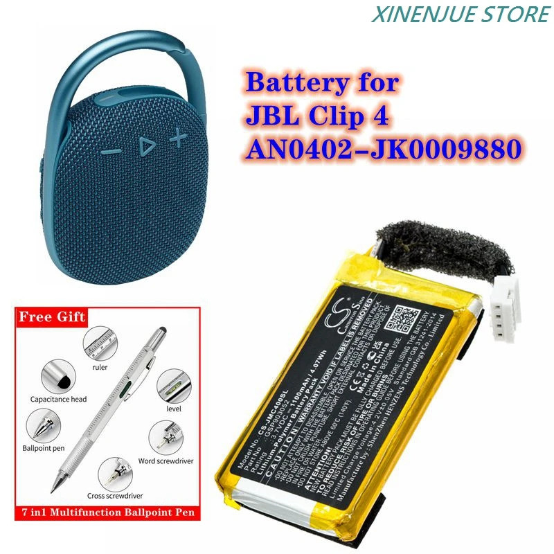 แบตเตอรี่ลําโพง 3.7V,1100mAh GSP903052 สําหรับ JBL Clip 4, AN0402-JK0009880