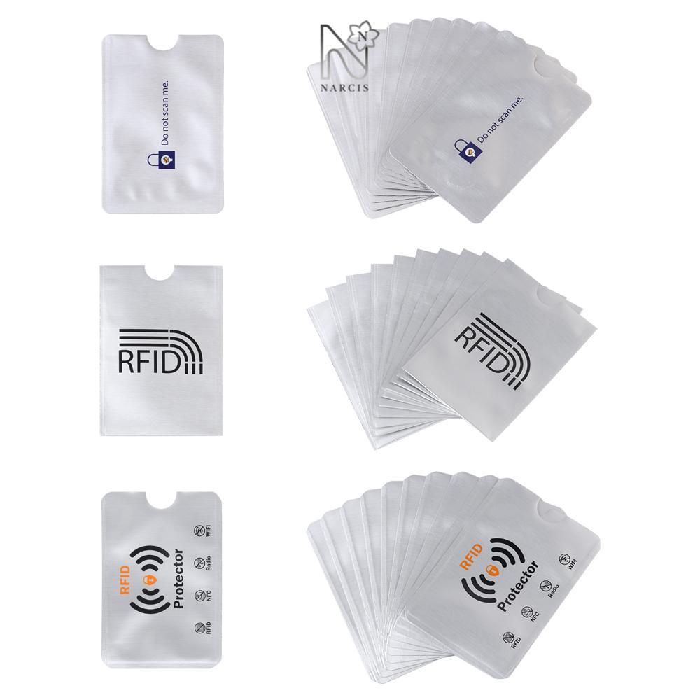เซ็ท 10 ชิ้น การ์ดป้องกัน RFID และกระเป๋าสตางค์ป้องกัน RFID NARCIS