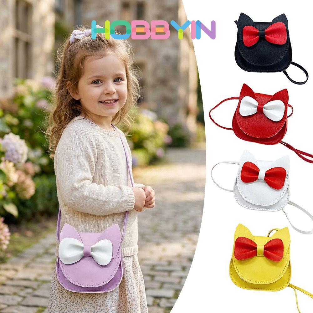 HOBBYIN Kids Crossbody Bag, Bow Princess Mini Shoulder Bags, Portable Cartoon Kids Small Bag Childre