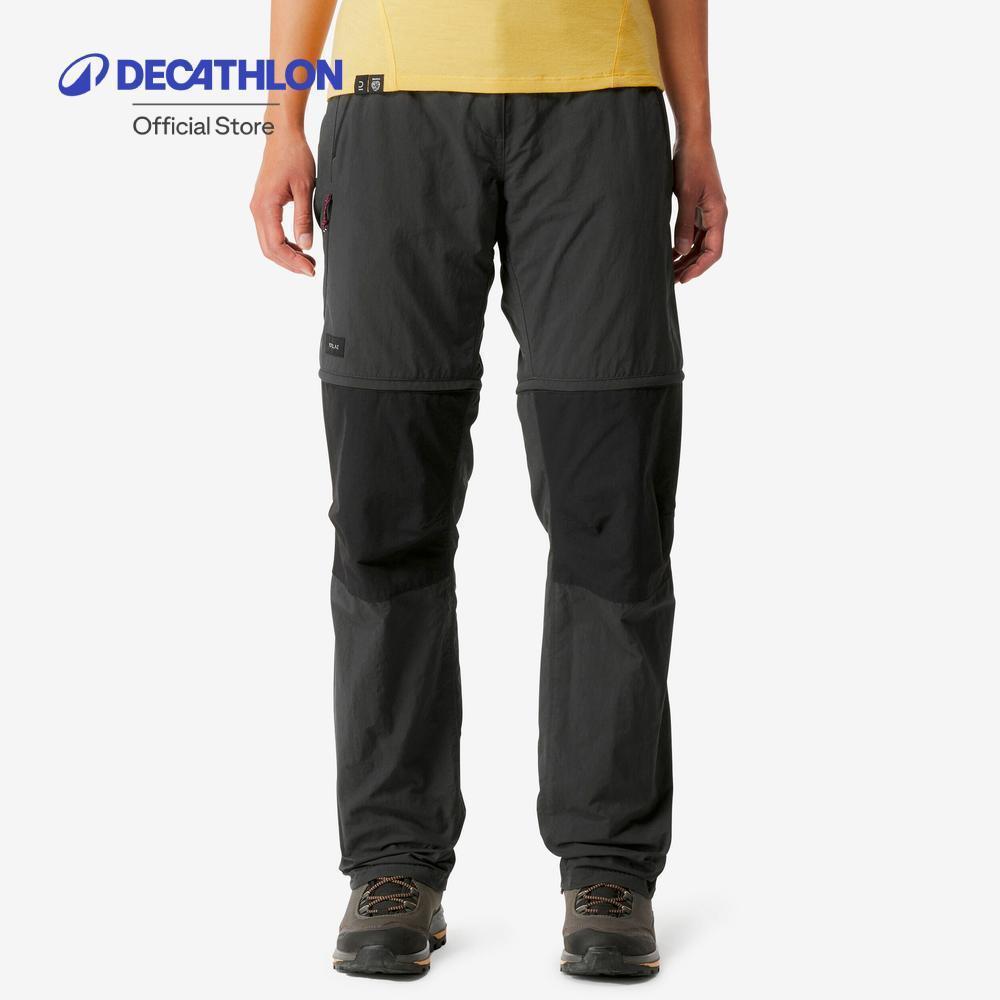 Decathlon Women'S Mountain Trekking 2-In-1 Zip-Off Trousers กางเกงเดินป่าผู้หญิงถอดขาได้ รุ่น Trek 100 - Grey