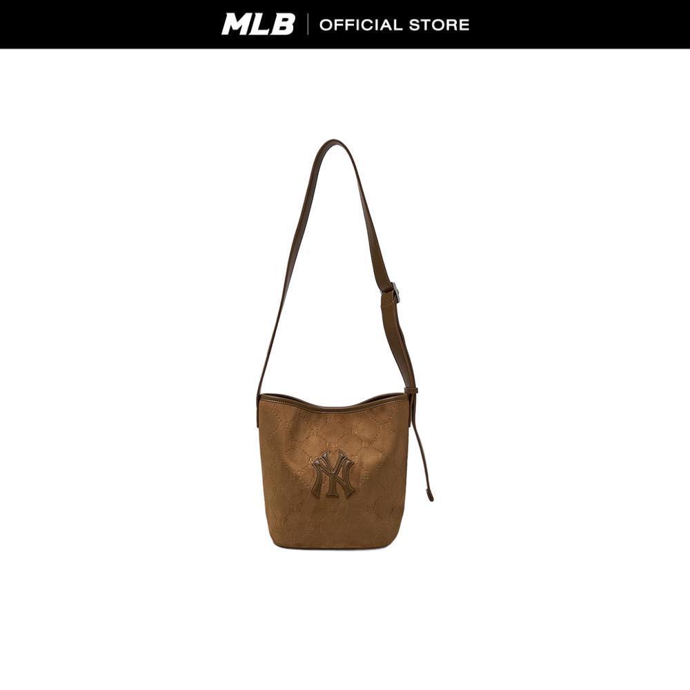 MLB กระเป๋าบัคเก็ต ยูนิเซ็กส์ Dia Monogram Suede Bucket Bag รุ่น 3ABMMC25N 50BRS สีน้ำตาล