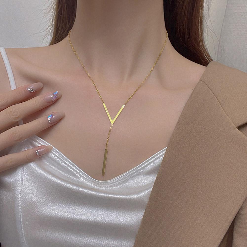 แฟชั่น Y-shaped พู่จี้สร้อยคออารมณ์ที่ไม่ซ้ํากันสร้อยคอผู้หญิงเหมาะสําหรับ U0m8