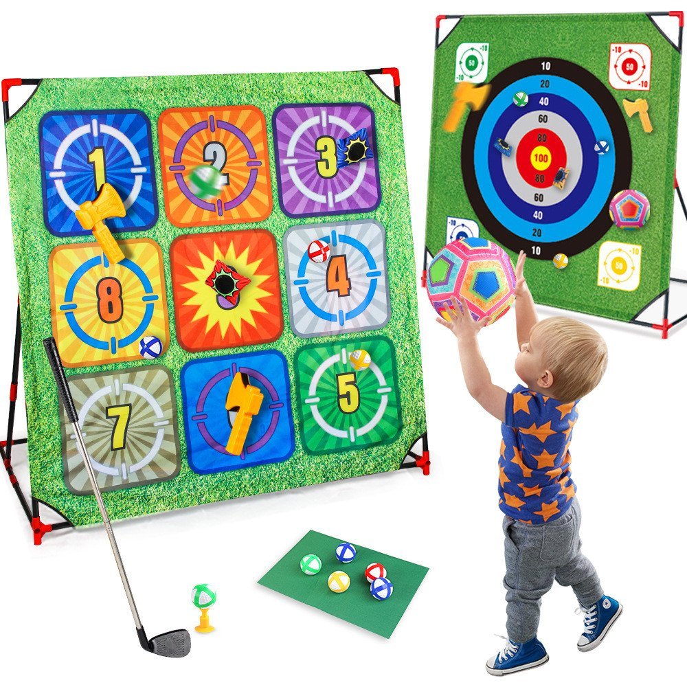 T Target Golf Set Ball Toy Outdoor Digital Game Competitive Mat Jiugongge Throwing Golf U7ZH