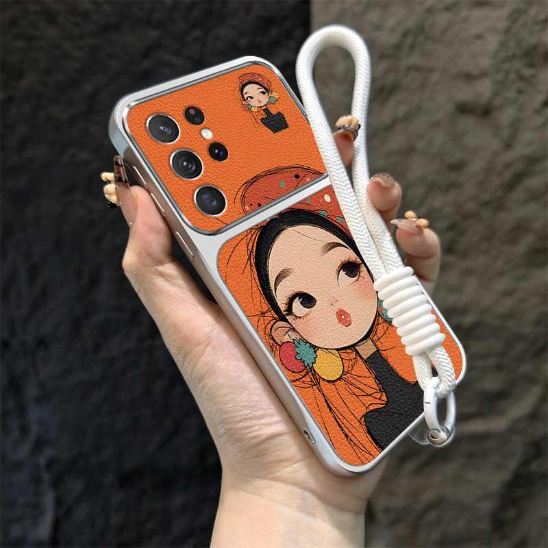 PBZZ สําหรับ samsung s22 ultra S22 plus s22 5g เคสโทรศัพท์ความวิตกกังวล Softcase ซิลิโคนกันกระแทกใหม่ออกแบบความงามน่ารักการ์ตูนเชือกเส้นเล็กสําหรับสาว TBDTMD1