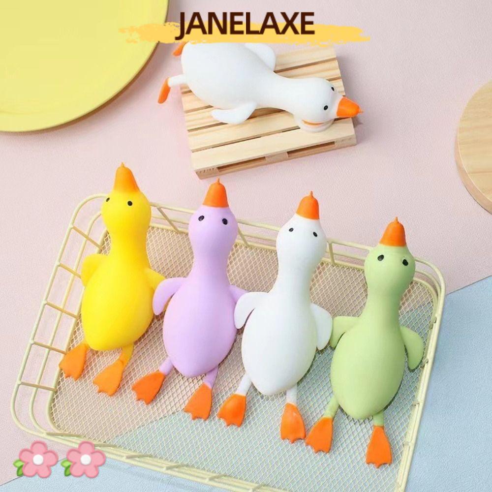 JANELAXE932JN ของเล่นบีบอัด, ของเล่นบรรเทาความวิตกกังวลยืดหยุ่นนุ่ม, ของเล่นโต้ตอบสํานักงานบีบเป็ดคุณภาพสูง