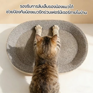 Mango กระดาษลับเล็บวงรี ที่ลับเล็บแมว อ่างลับเล็บแมว ของเล่นแมว รูปอ่าง เป็นที่นอนแมวไปในตัว กระดาษลูกฟูก