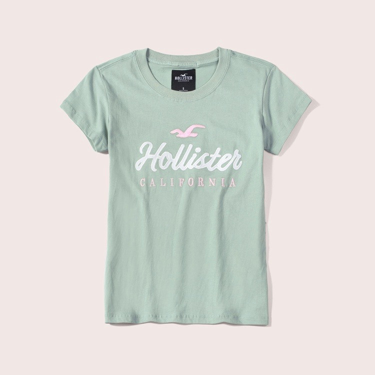 American Little Seagull สไตล์กีฬา Streetwear Hollister ผู้ชายผู้หญิงผ้าฝ้าย 100% Baggy รอบคอแขนสั้นส