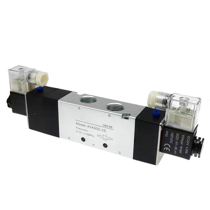 Yazhong Double Enclosed Yang ประเภท 4v230c-08 สามตําแหน่งห้าผ่านโซลินอยด์วาล์ว Series 4v130c-06 การค