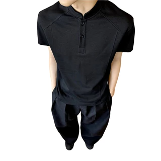 MR-DEER เสื้อยืดคอจีน เสื้อยืดผู้ชาย เสื้อยืดแฟชั่น สีพื้น รุ่น M70