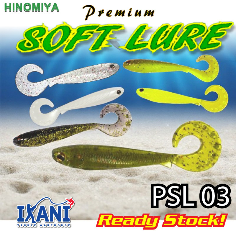 HINOMIYA PSL03 FISHING SOFTPLASTIC 72mm 2.8g 3pcs LURE เหยื่อ gewang umpan Tiruan SP รอกหล่อ