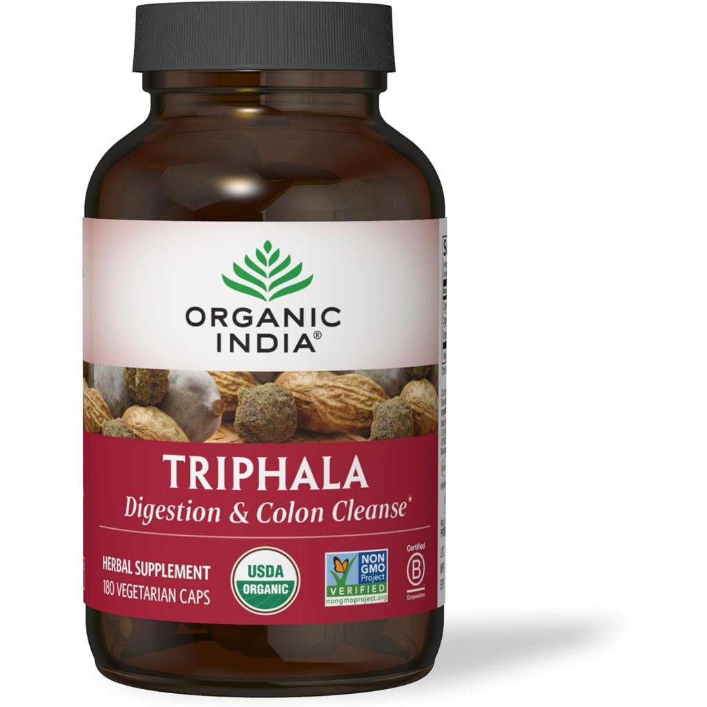 ORGANICINDIATriphalaCapsulesOrganic-HerbalSupplementwithAmla,Bibhaki,Haritaki,Digesttion&ColonSuppor