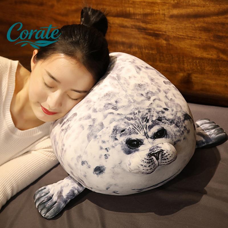 [Crate] Angry Blob Seal Pillow Chubby 3D ความแปลกใหม่ Sea Lion ตุ๊กตาตุ๊กตาตุ๊กตาของเล่นเด็ก Sleeping Throw หมอนของขวัญสําหรับเด็กผู้หญิง