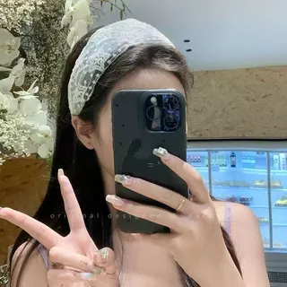 ที่คาดผมลูกไม้ ระบายตาข่าย ขอบกว้าง สไตล์ฝรั่งเศสวินเทจ ลุคคุณหนู เครื่องประดับผมผู้หญิง