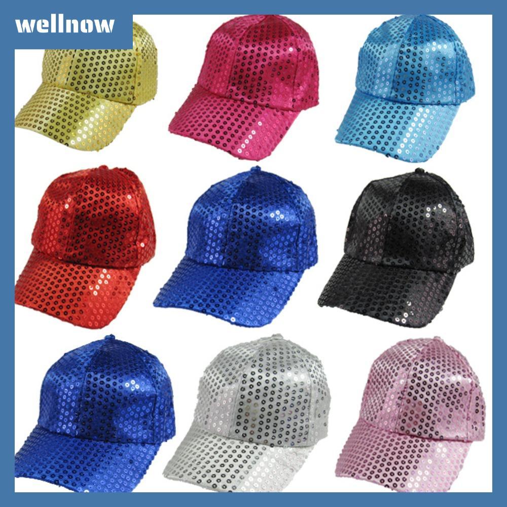 หมวกเบสบอล WELLNOW มีเลื่อมระยิบระยับ เหมาะสำหรับงานปาร์ตี้และแฟชั่น พังค์ฮิพฮอป ของขวัญดีๆ