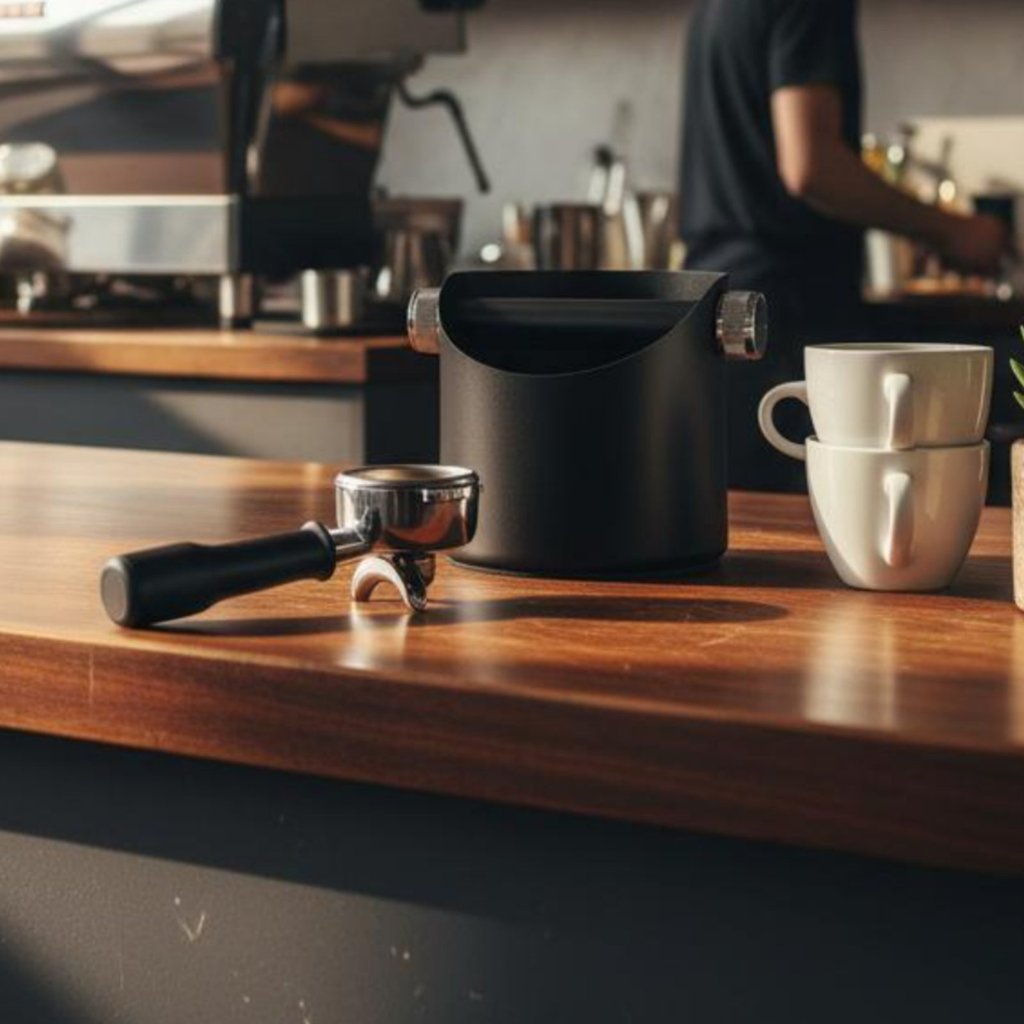 Anti-Splash Design Coffee Knock Box ทําความสะอาดง่าย Espresso Knock Box การดําเนินงานที่เงียบสงบสําห