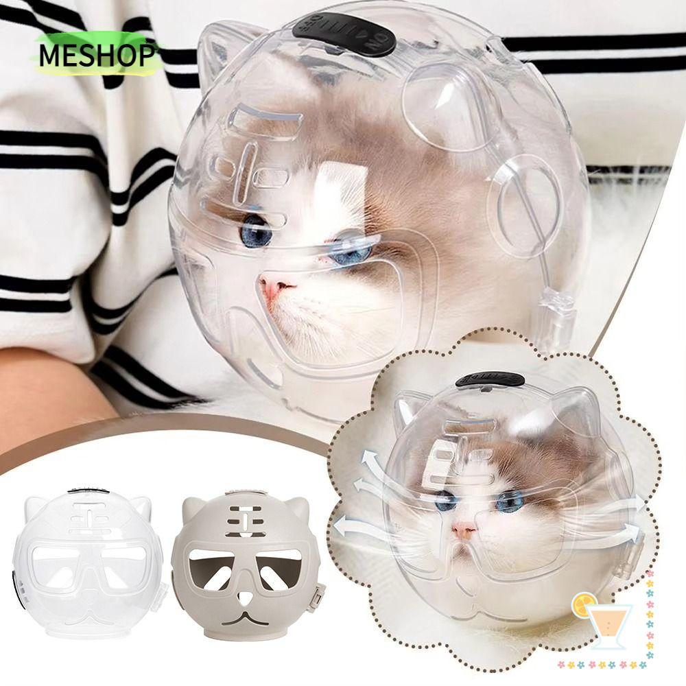 MESHOPTH Breathable Cat Muzzle, โปร่งใส Anti Scratch Cat Muzzle ป้องกัน Space Hood, Anti-Bite Anti-L