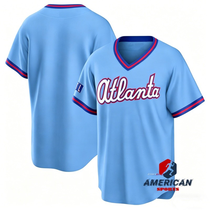 เสื้อเบสบอลทีม Atlanta Braves สีฟ้าอ่อน แบบ City Connect