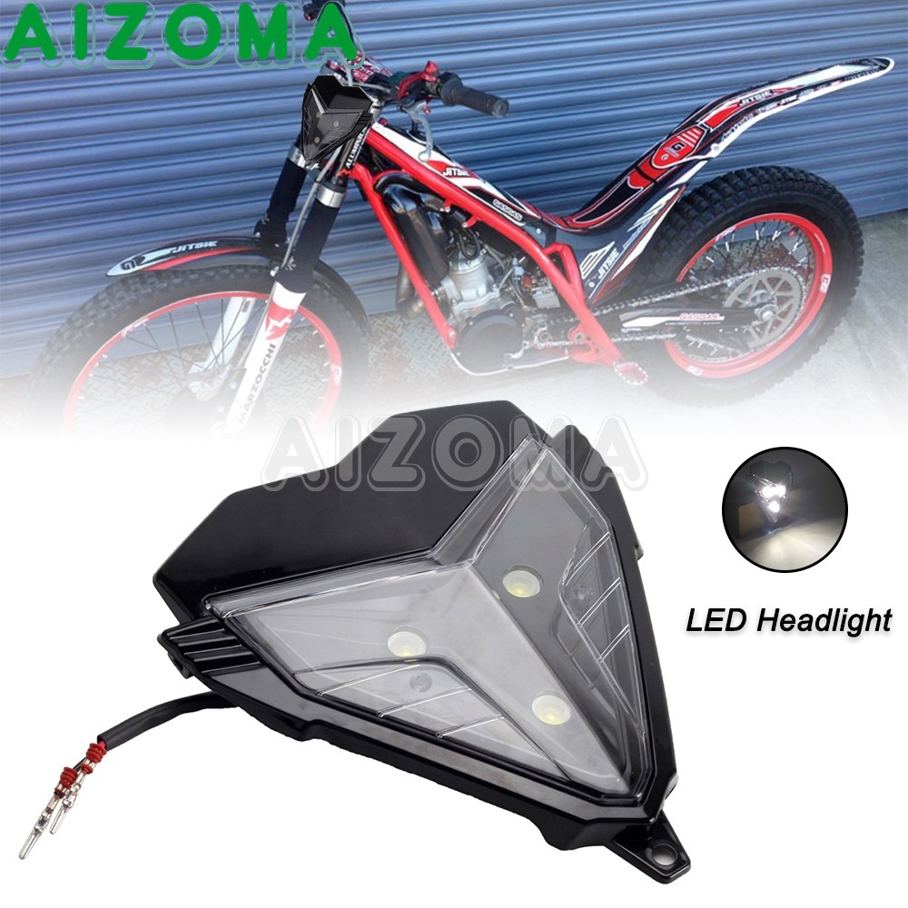 AL Dirt Trial Bike LED Headlight Head Lamp Black For Gas Gas TXT EC 280 125 250 300 Pro EXC-F SX XC 