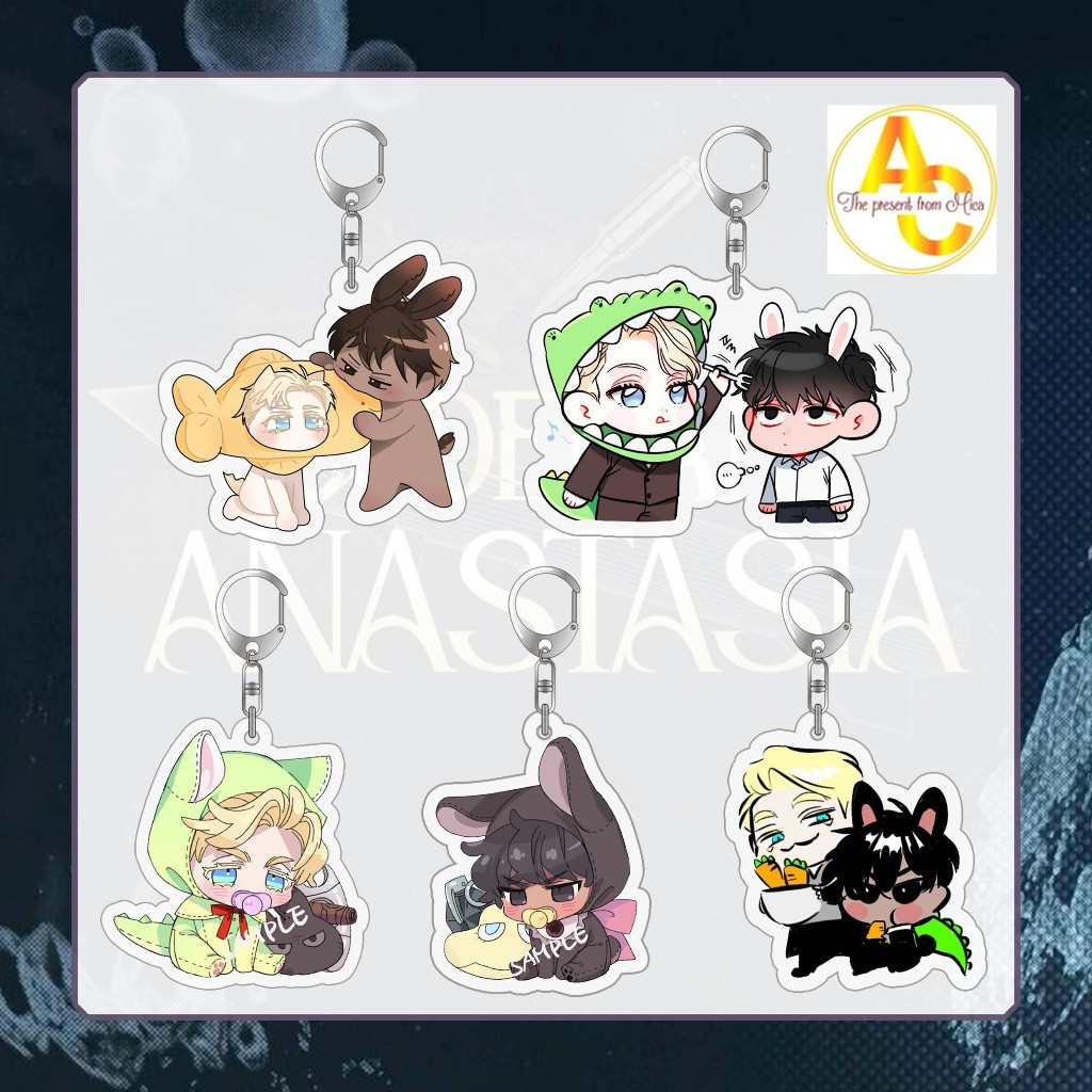 CODENAME ANASTASIA พวงกุญแจพิมพ์ชื่อลับ Anastasia manhwa BL อะนิเมะ chibi ของขวัญน่ารัก