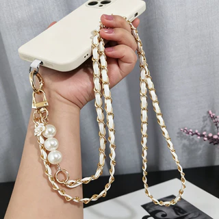 เคสโทรศัพท์ เชือกเส้นเล็กสากลยาว ค โรสบอดี มุกรถกระบะโซ่โทรศัพท์มือถือเชือกเส้นเล็กผู้หญิงคอยาวและสายคล้องไหล่สมาร์ทโฟนมือถืออุปก