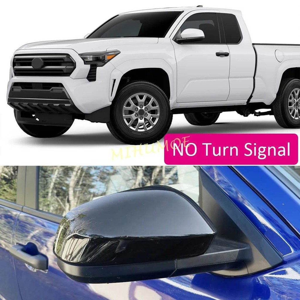 สีดําเงาด้านข้างกระจกมองหลังสําหรับ Toyota Tacoma SR/SR5 Bz4x Solterra Premium 2023 2024 4Runner 202