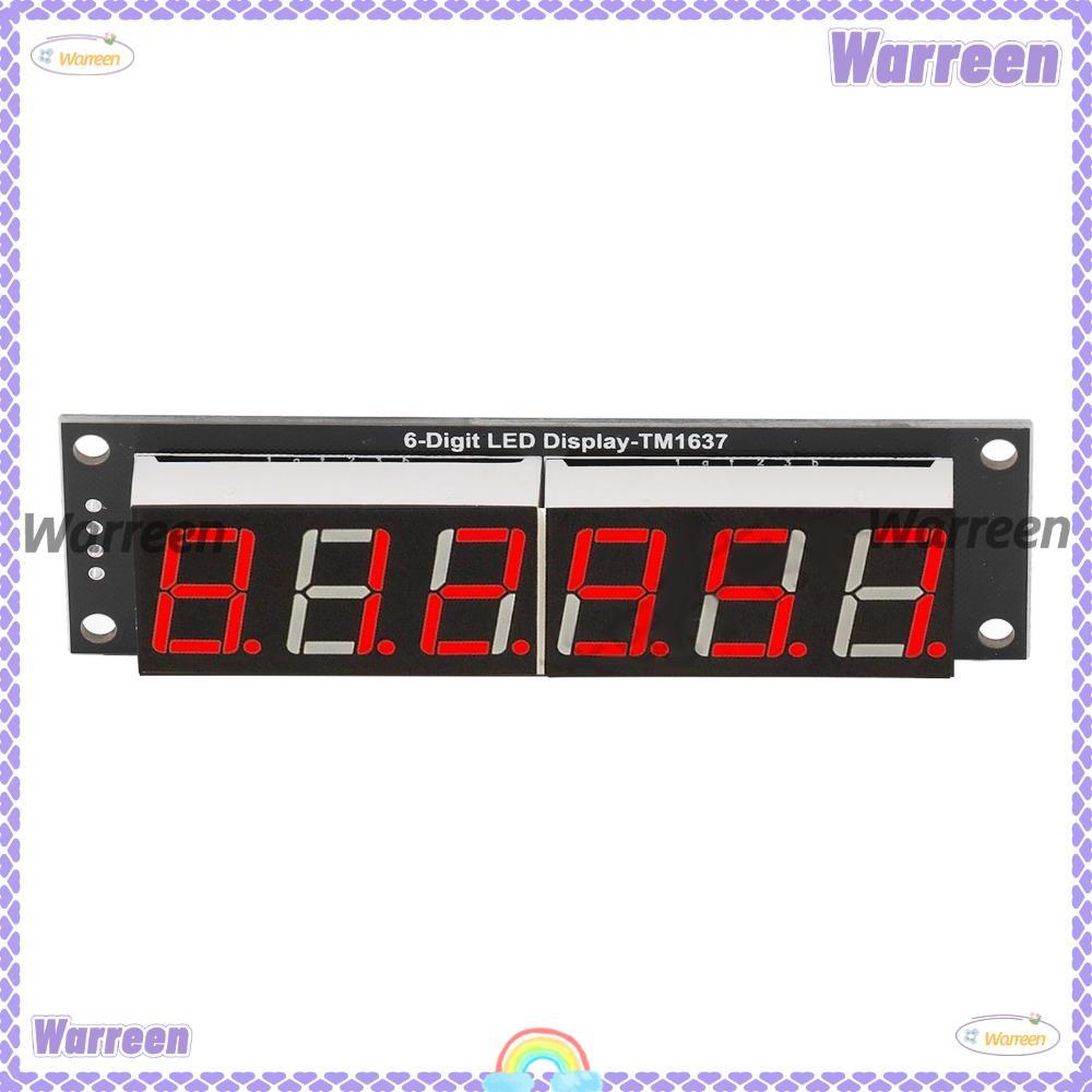 WARREEN จอแสดงผล LED Digital Tube, 6 หลัก 7 Segment 0.56in Display Module, PCB Board TM1637 5V Plug 