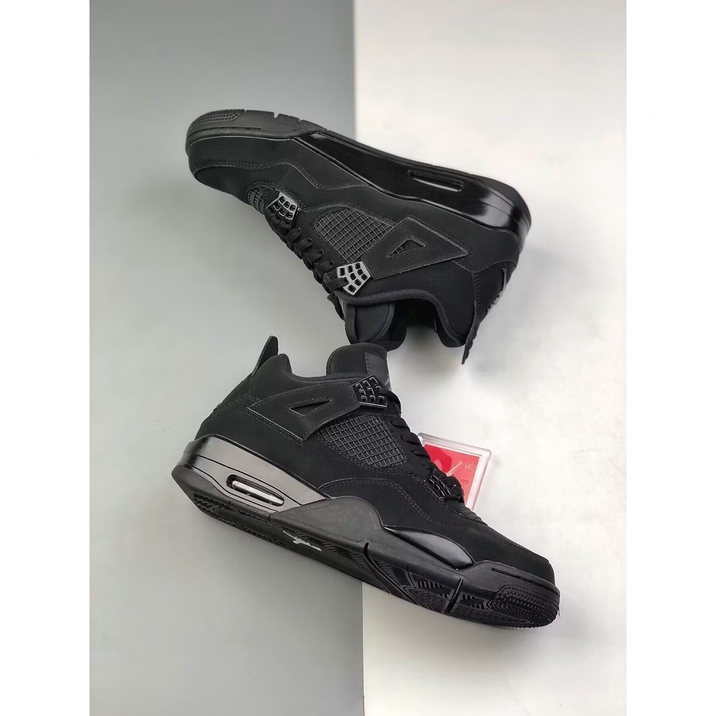 2023 HOT รองเท้าบาสเก็ตบอล Jordan 4 Retro "Black Cat" AJ4 คุณภาพสูง CU1110-010 ขนาด 36-47.5