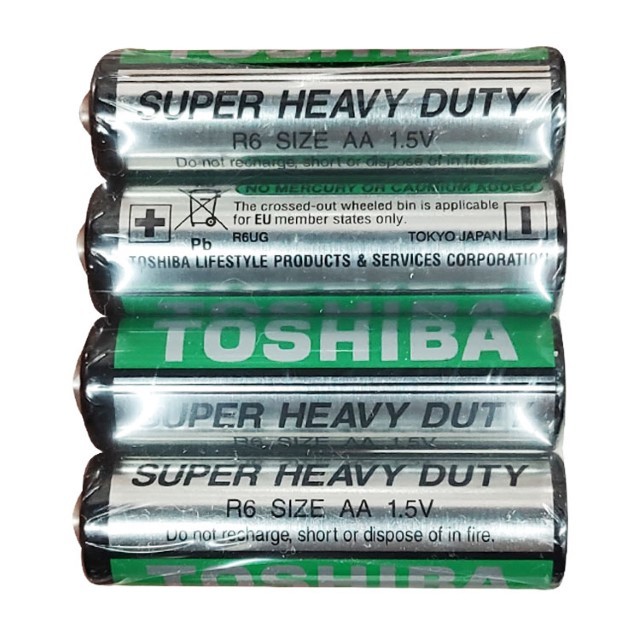 โตชิบา ถ่านคาร์บอนซิงค์AA Toshiba Carbon Zinc Battery AA 4Pcs.