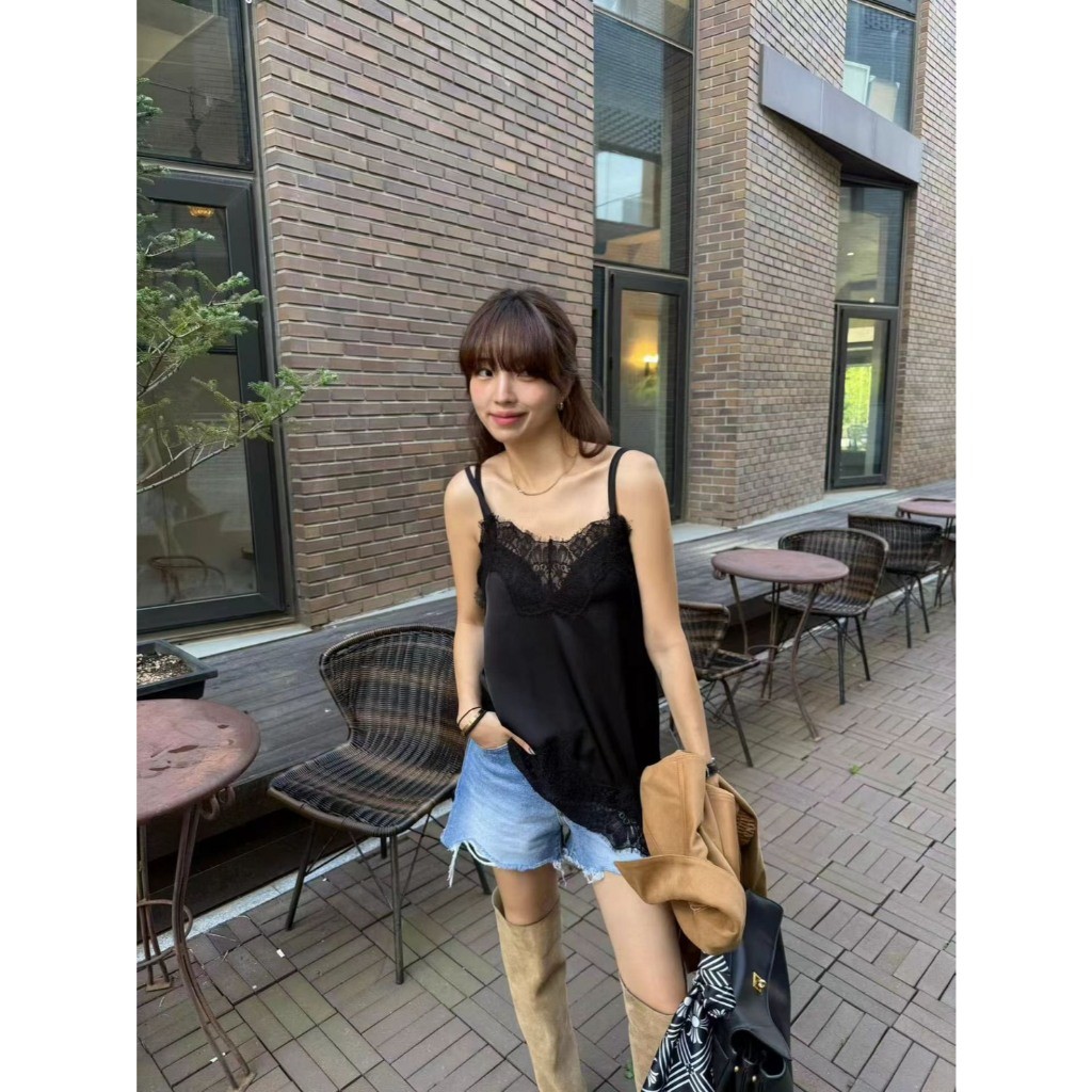 ❤ ❤     C6495 เสื้อสายเดี่ยว ผ้าซาตินอย่างดี แต่งผ้าลูกไม้ สายปรับได้งานสวยเก๋ ไม่ซ้ำใครแน่นอนค่าTAG CUI ราคา ถูกที่สุด ดีลบีเคเค แกลเลอรีภาพที่ 5