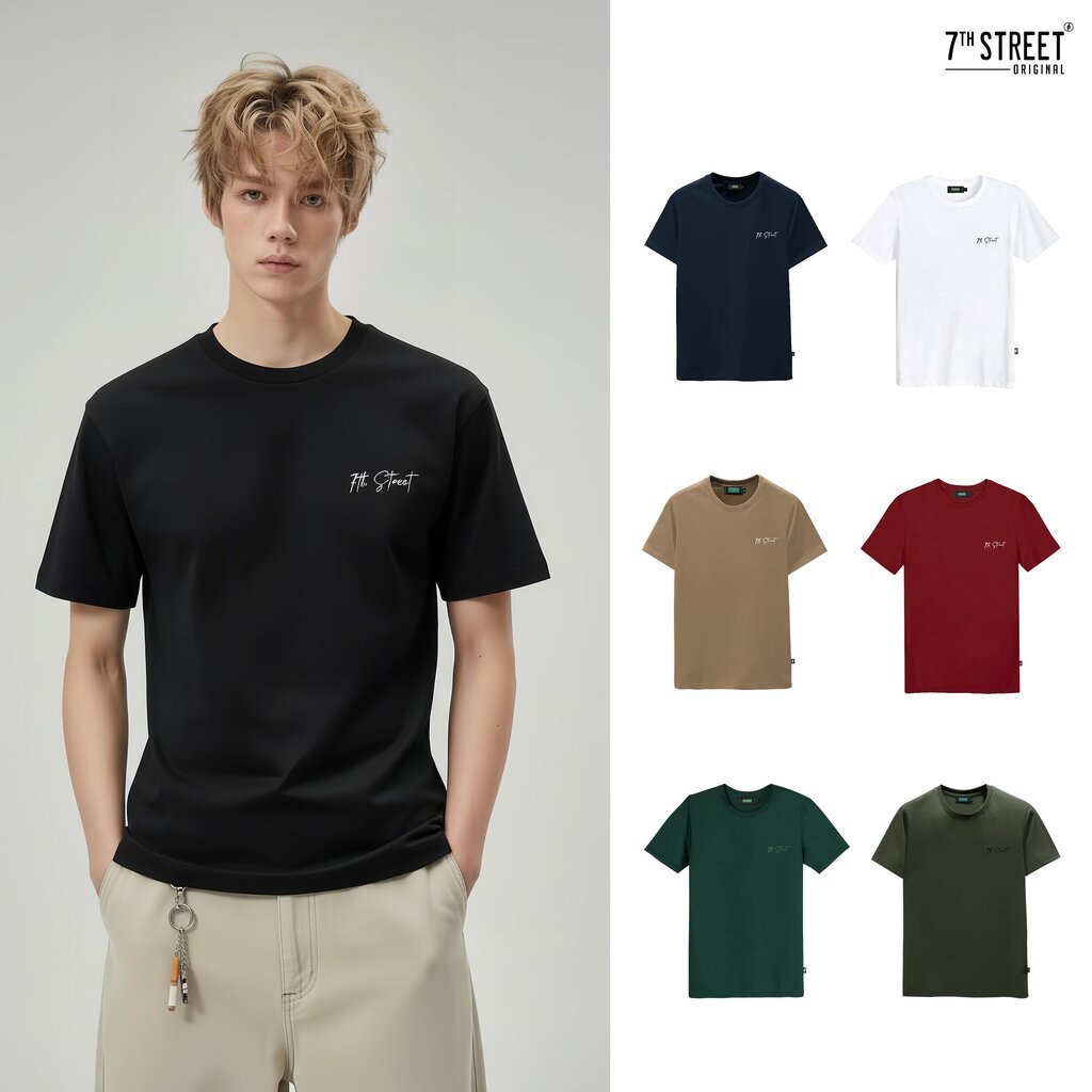 เสื้อยืด 7ᵗʰ Street รุ่น SNM โลโก้ ผ้า Cotton100% นุ่มสบาย ระบายอากาศได้ดี ไซส์ M-2XL Clothing Man ผู้ชาย
