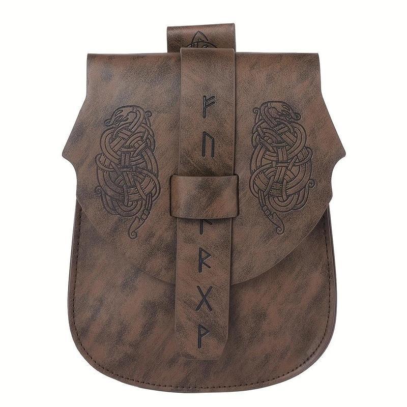 ยุคกลางนูน Drawstring กระเป๋าสแควร์ Nordic ไวกิ้งสไตล์ Retro COSPLAY Props TEMU4.25