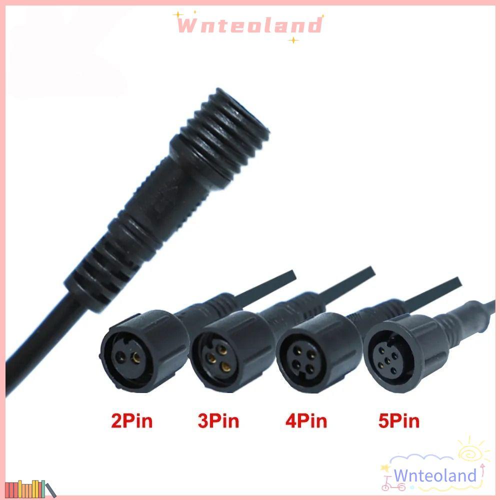 WNTEOLAND 2Pin 3Pin 4Pin แจ็ค, 2Pin 3Pin 4Pin สายสีดําชายหญิง LED Connector, 20 ซม.IP67 กันน้ําสายไฟ
