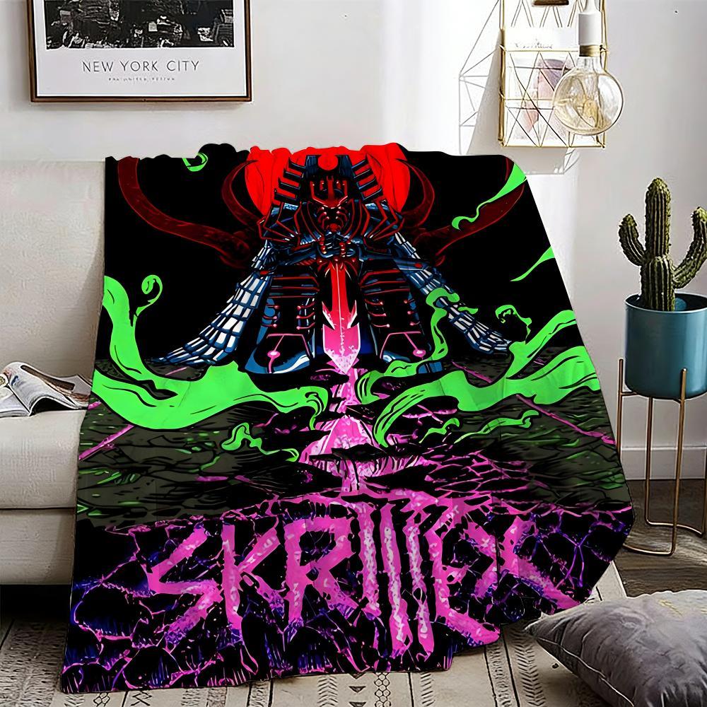 นักร้อง Skrillex โยนผ้าห่มผ้าสักหลาดน้ําหนักเบาผิวนุ่มเหมาะกับฤดูร้อนระบายความร้อน