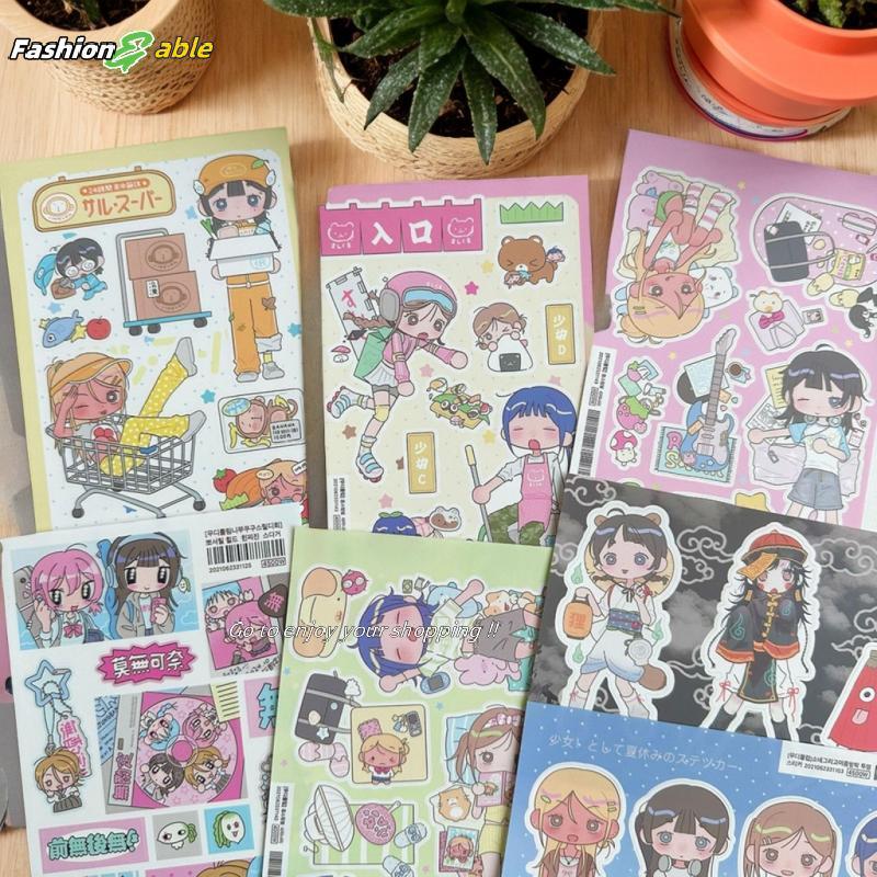 Fashion.shop03 1 แผ่นเกาหลี Kawaii Y2k Decals น่ารักหวานเย็นญี่ปุ่น Shibuya สาว Stier บัญชีมือไดอารี