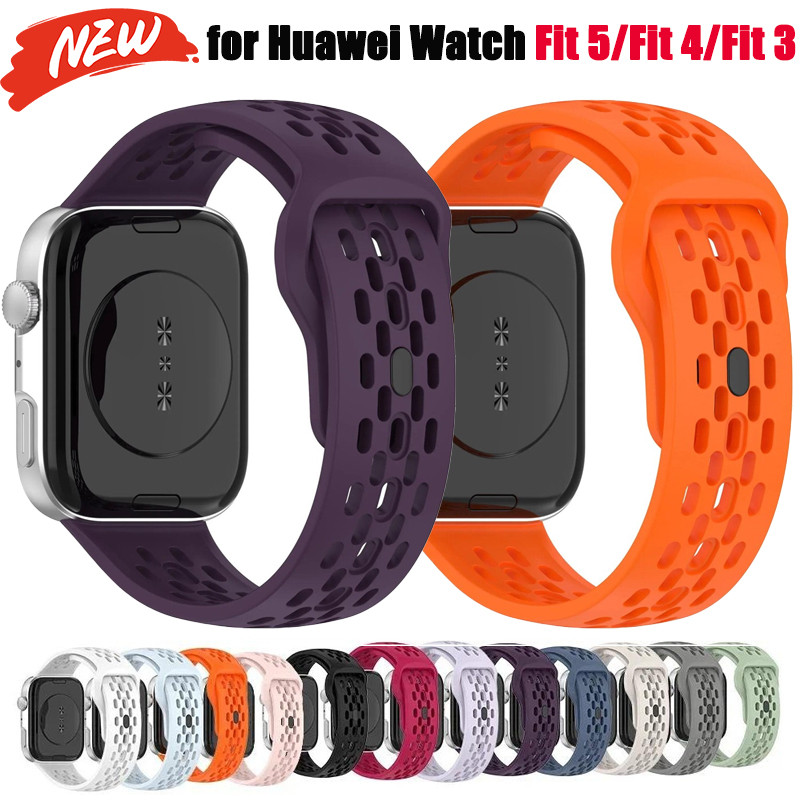 สายรัดซิลิโคน ระบายอากาศ เปลี่ยนได้ อุปกรณ์เสริม สําหรับ Huawei Watch Fit 5/Fit 4/3/5 Pro/Fit 4 Pro