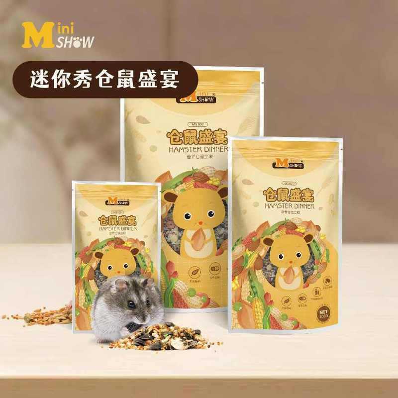 44910ReadystockMinishow Mini Show Hamster Food Hamster Feast Hamster Staple Food Chipmunk Golden Sil