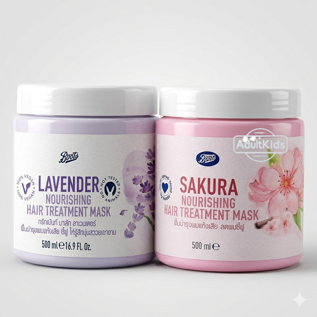 Boots Lavender Sakura Nourishing Hair Treatment Mask 500 ml. บู๊ทส์ ลาเวนเดอร์ มาส์กบำรุงผม ซากุระ 5
