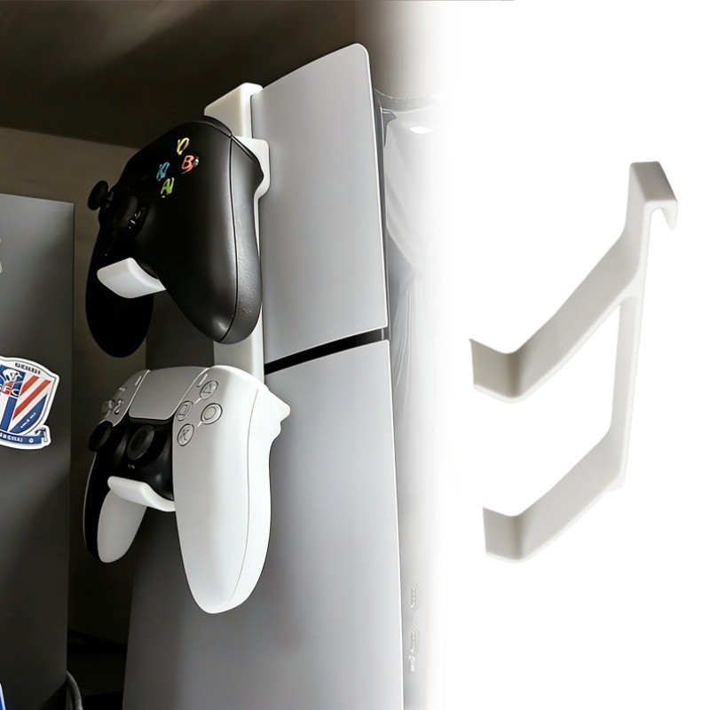 สําหรับ PS5/PS5 Slim ด้านข้างผู้ถือคอนโทรลเลอร์คู่และ 2 เกม Controller Storage Racks ของขวัญสําหรับเ