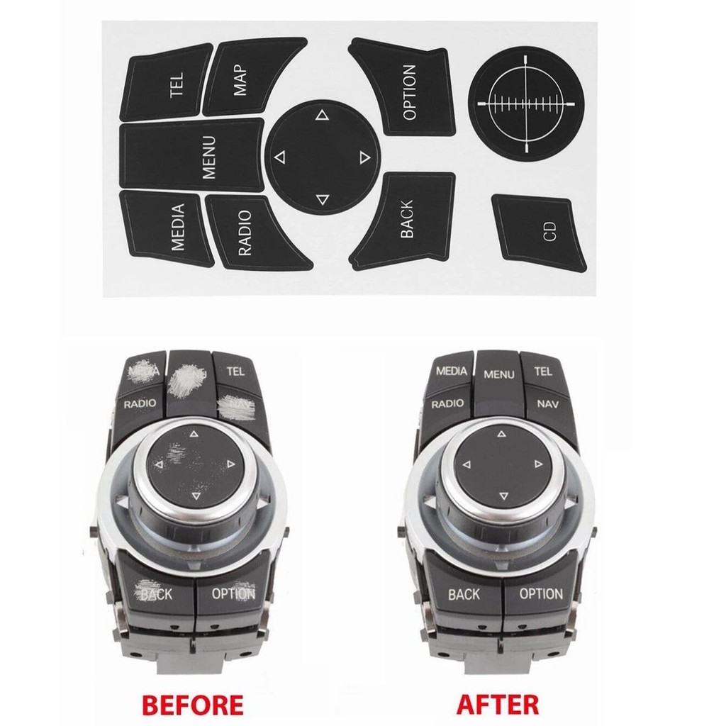 สําหรับ BMW iDrive ปุ่มซ่อม Decal สติกเกอร์ชุด 3 Series F30 F31 F34 E90 E92 E93 5 Series F07 F10 F11
